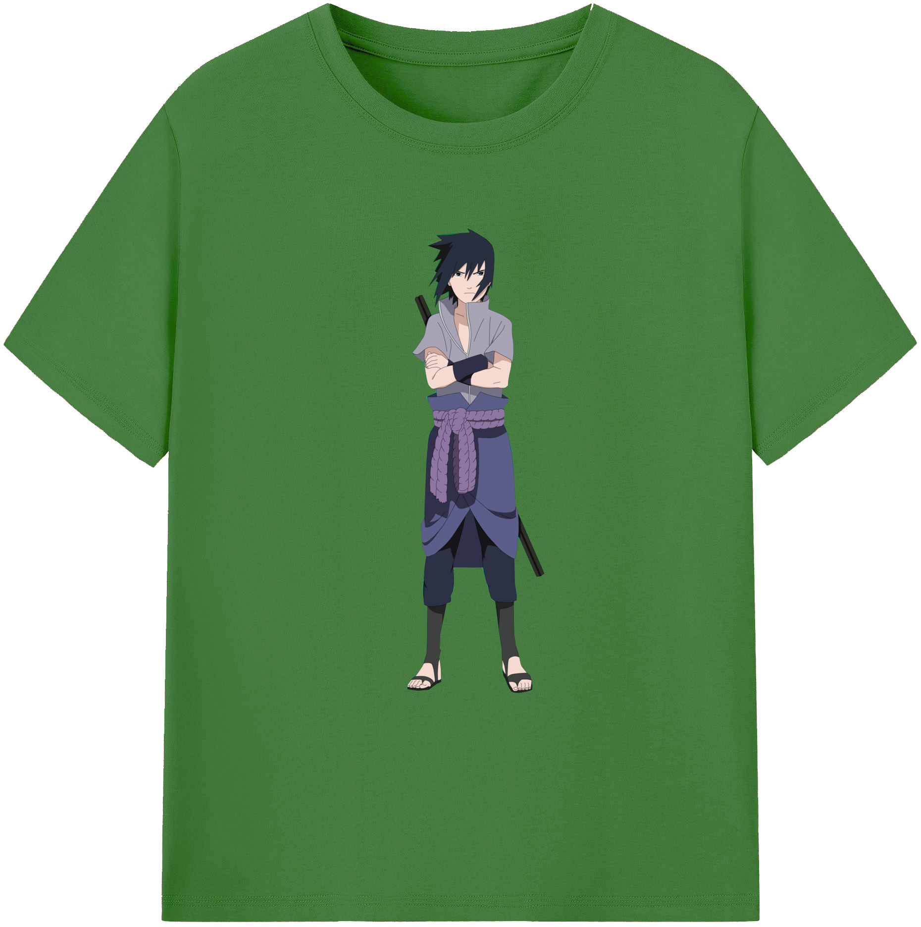 （画像用） NARUTO -ナルト- うちは サスケ Uchiha Sasuke レディースカジュアルプリントTシャツ（綿100％）
